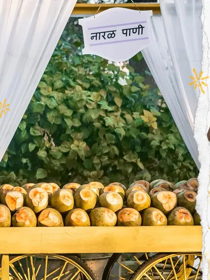 A simple and elegant setup for my Nariyal Paani stall, because sometimes the most simple refreshments are the most welcome.