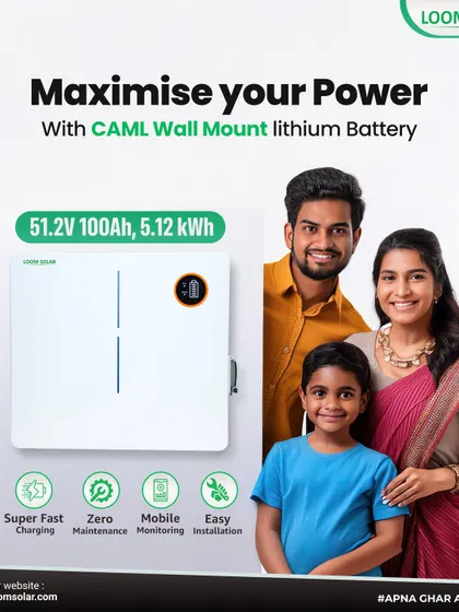 Maximize your power with our CAML wall-mount lithium battery. It offers super-fast charging, zero maintenance, and easy mobile monitoring for complete control over your energy.