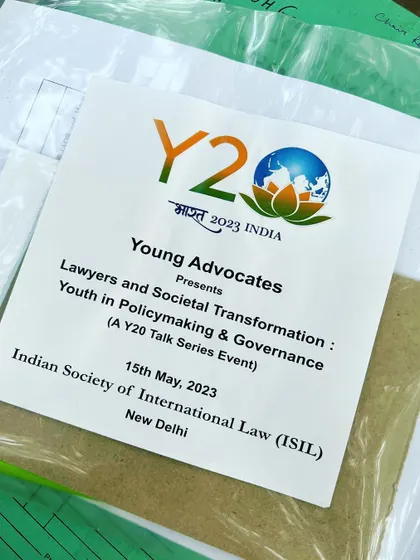 I attended the Y20 Talk Series event on "Youth in Policymaking & Governance" for young advocates. Participating in such discussions is important for understanding the future of law and societal transformation.