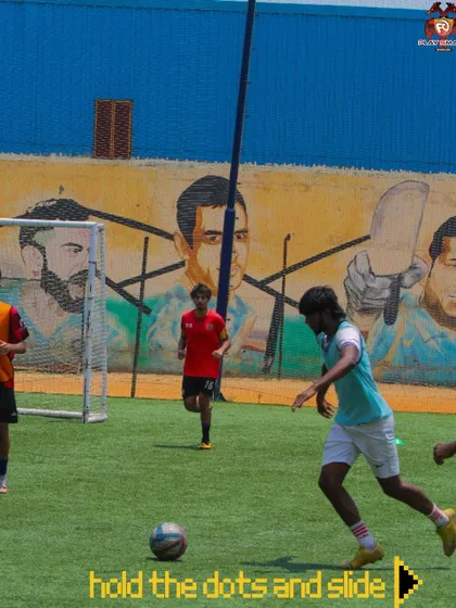 Precision in practice. A player focuses on their shooting technique, aiming to master the art of striking the ball with both power and accuracy.