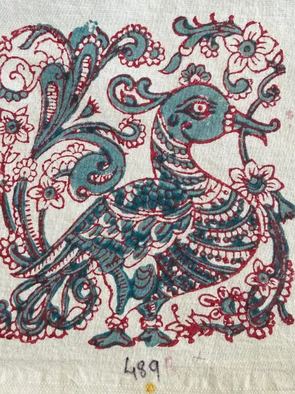 The peacock motif is celebrated throughout our vintage archive. As Bangalore revels in the monsoon, we celebrate this beautiful bird, which has been depicted in hundreds of styles on our blocks over the decades.