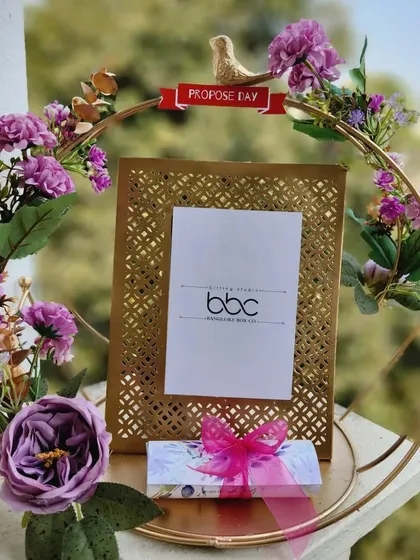The full color version of the Propose Day gift, showcasing the beautiful purple and gold tones.