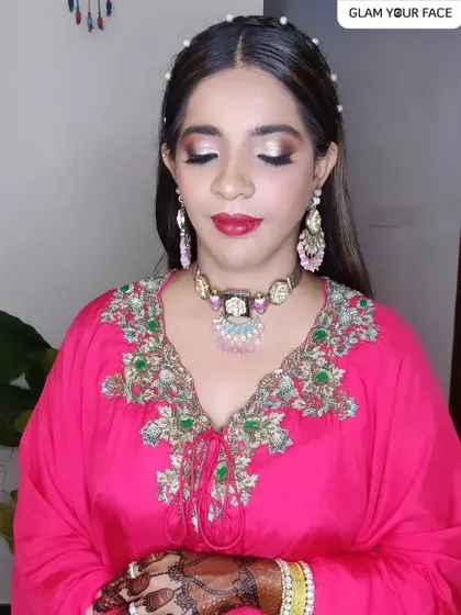 Glam and pretty. When my clients trust me completely with their vision, we create nothing but magic. This smokey eye and bold lip combination is perfect for a Walima or reception.