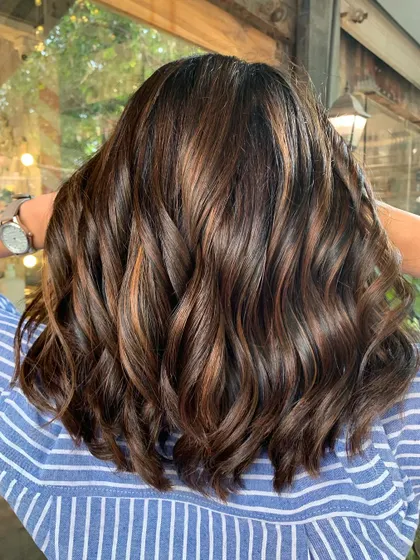 Another angle of the sun-kissed highlights. The non-bleach color adds so much dimension. (No filter)