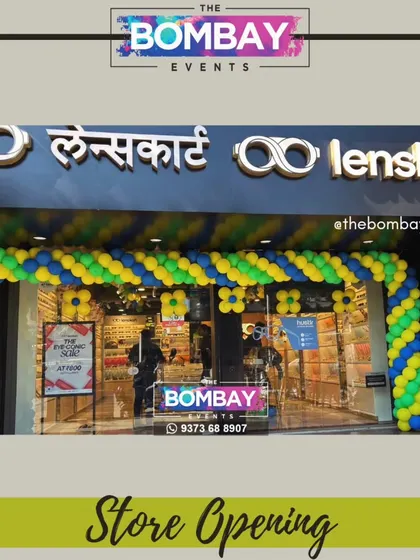 I created this eye-catching blue and yellow spiral balloon arch for a Lenskart store opening. A grand entrance like this is perfect for attracting attention and making your launch day a memorable event.