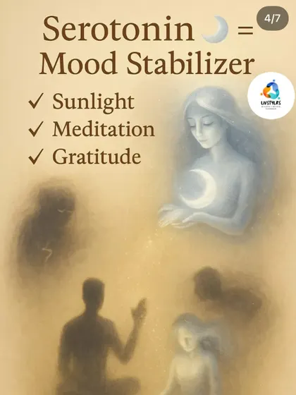 Serotonin is your mood stabilizer. You can naturally boost it with sunlight, meditation, and practicing gratitude.