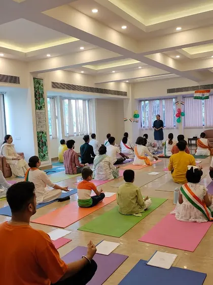 An instructor addresses the group during our Independence Day Mega Follow-Up. These events are a chance to not only practice but also to share knowledge and connect as a community.
