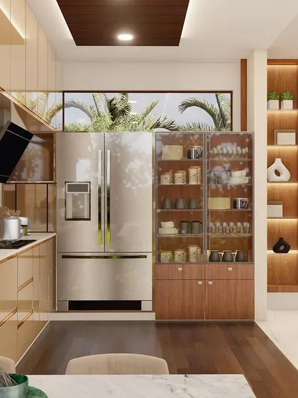 A duplicate of 15, showcasing the seamless integration of the kitchen with the living and dining areas in an open-plan home.