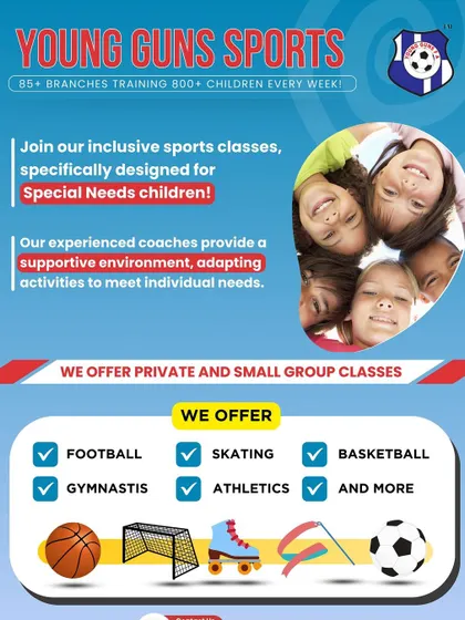 We believe sports are for EVERYONE. This shows our commitment to providing inclusive sports classes for children with special needs. We offer a variety of sports with trained coaches who adapt activities to meet every child's individual needs in a supportive environment.