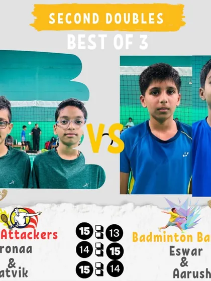 A Second Doubles match from Day 5. Another nail-biting three-set match, showcasing the competitive balance in the academy.