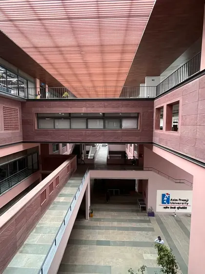 A duplicate image of the central atrium at Azim Premji University.