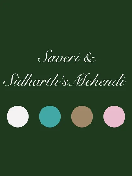 The moodboard for Saveri and Sidharth's Mehendi, featuring a fresh and modern pastel palette. This is how we begin to tell a couple's unique story through design.