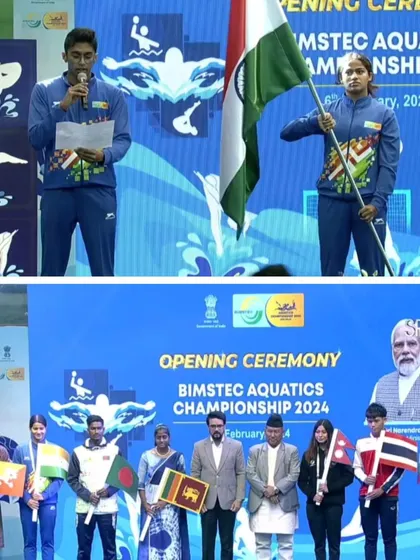 A proud moment with Aneesh Gowda taking the oath and Shirin as the flag-bearer.