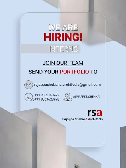 Rajappa Shobana Architects in Chennai is hiring interns to join their team.