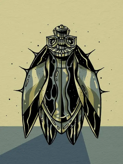 An insect-like perfume bottle design from the 'Herfumes' collection.