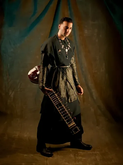 A darker, more intense look in an Antar Agni outfit, reflecting the 'Indian music renaissance' I am championing.