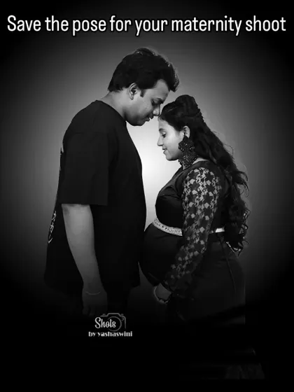 Another beautiful silhouette pose idea for your maternity shoot. This black and white style is timeless and focuses on the emotional connection.