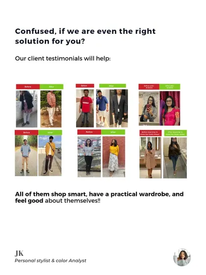 Confused if I'm the right solution? These client testimonials and before-and-after shots show how my clients learn to shop smart, build practical wardrobes, and feel good about themselves.