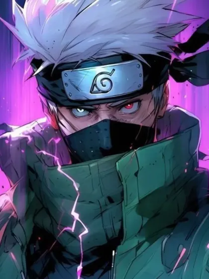 As a big anime fan, I love illustrating characters that inspire me. This is my take on Kakashi Hatake from Naruto, channeling his powerful shinobi energy with the lightning effects. It's fun to switch styles and create fan art like this.