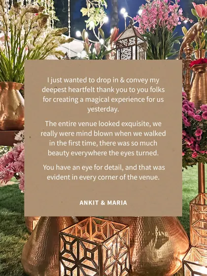 "There was so much beauty everywhere the eyes turned." This is the immersive, magical experience I strive to create for every event.