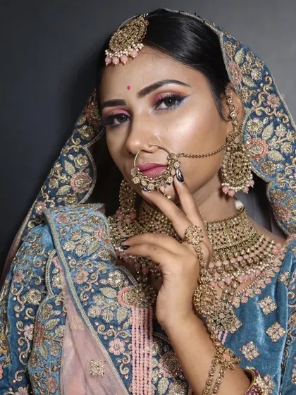 Another angle of our HD makeup demonstration. The skin looks smooth and radiant, and the eye makeup is blended to perfection.