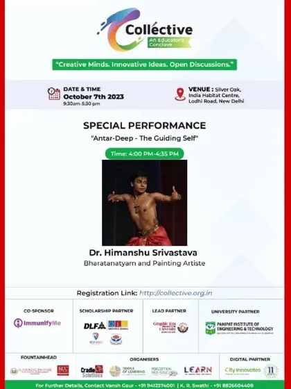 The official poster for my special performance at the 'Collective' conclave. The event brought together creative minds for innovative discussions, and I was glad to contribute by talking about education through art.