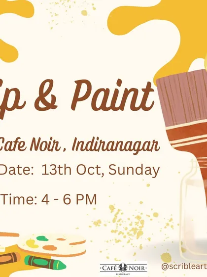 Come join us for a Sip & Paint workshop at Cafe Noir, Indiranagar this October.