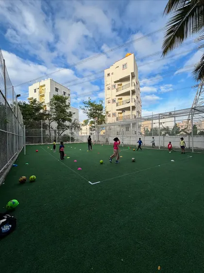 Action on the turf! Our football classes are packed with drills and games that keep kids moving, learning, and having a blast.