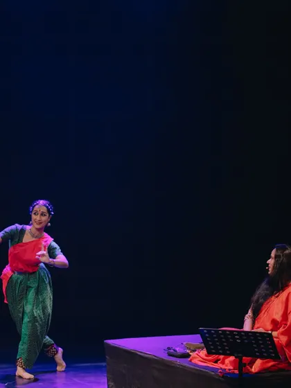 This moment from 'Mandala' is from the section on 'Viraha' or separation. The dance expresses the pain and longing described in the poetry.