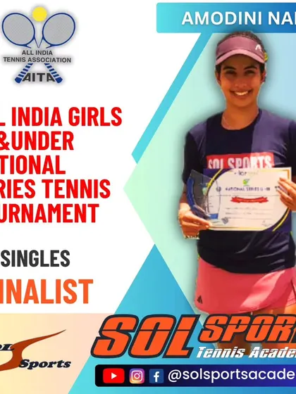 A huge congratulations to Amodini Naik for her incredible journey to the singles final of the All India AITA National Series Tennis Tournament for Girls 18 & Under.