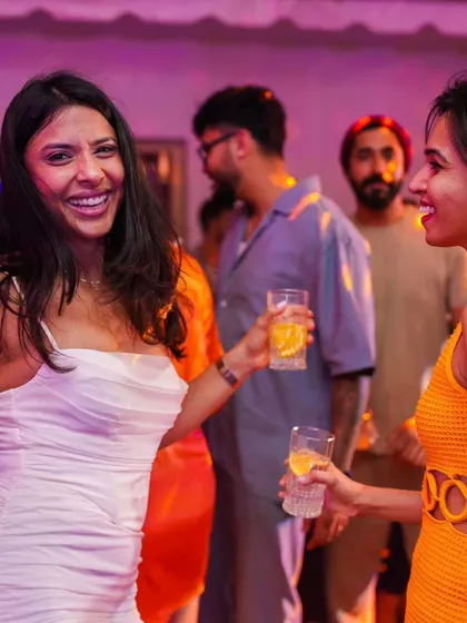 The crowd enjoying themselves at a private birthday party. Seeing smiles and people dancing is the best feedback.