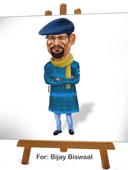 A digital caricature of the talented artist Bijay Biswaal. I enjoy creating portraits of fellow artists as a mark of respect for their work and contribution to the art world.