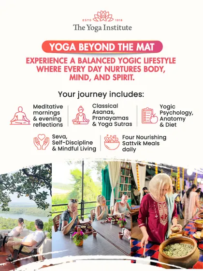 Our Goa retreat offers yoga beyond the mat. The journey includes meditative mornings, classical asanas, yogic psychology, and four nourishing Sattvik meals daily to nurture your body, mind, and spirit.