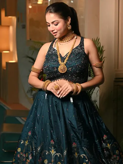 An elegant fashion portrait for a jewellery brand. This type of shot, focusing on traditional wear and adornments, is perfect for bridal or ethnic fashion portfolios.