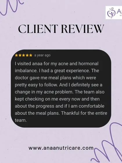 This client saw a definite change in her acne and hormonal imbalance. It's a great example of how targeted nutrition can address specific health issues beyond just weight loss.