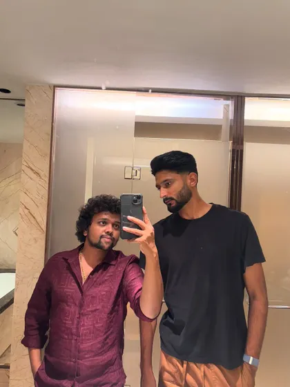 A mirror selfie with Khaleel Ahmed.