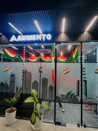 For Independence Day, I decorated the office entrance with tricolor drapes and small flags, creating a patriotic welcome for everyone.