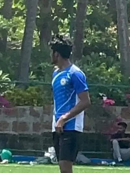 Players on the field during the Goa tournament. The intensity is high as they compete against a skilled opposition team.