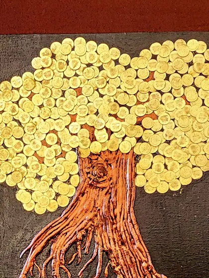 The intricate details of the Abundance Tree, designed to be a constant visual reminder of your financial goals and the prosperity you are attracting into your life.