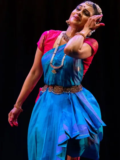 A moment of serene expression from my performance at The Bhavan, London.