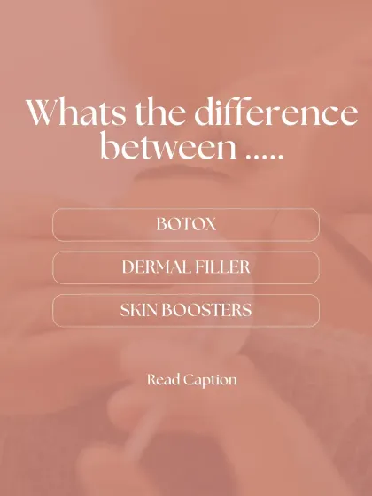Botox, Dermal Fillers, and Skin Boosters are all injectables, but they serve very different purposes. This quick guide breaks down the key differences. Botox relaxes muscles to reduce wrinkles, fillers restore volume, and skin boosters hydrate for a luminous glow. We help you choose what's right for you.