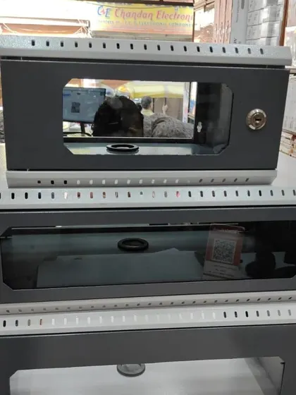 Wall mount network racks for keeping the DVR or NVR and wiring secure and organized. These come with a lockable glass door.
