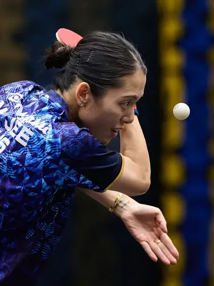 Our coach, Minhyung Jee, in her element during a competitive match. Our players are trained by athletes who have competed and won at the highest levels of the sport.