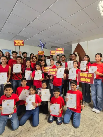 A picture of pure pride and accomplishment. Here is our wonderful group of student performers holding their certificates after a successful show for our 'Togetherness Initiative'. We love seeing our community of young musicians grow together and celebrate their collective success.
