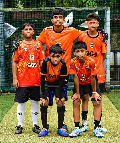 Another shot of our young players, united and ready to play as a team.