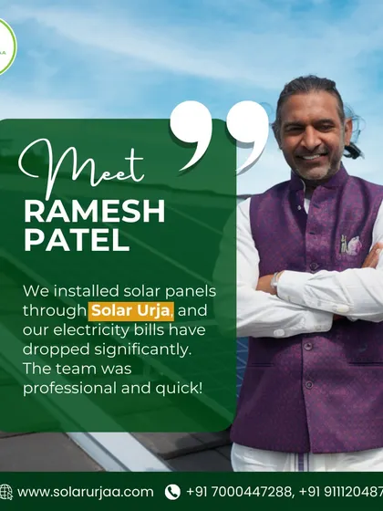Meet Ramesh Patel, one of our many satisfied customers. We believe that client feedback is the best measure of our success, and we are proud to have helped him achieve significant savings with a professional and quick installation.