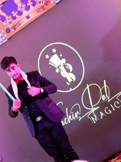 Another angle from the Vrindavan stage show, showcasing my confident and energetic performance style.