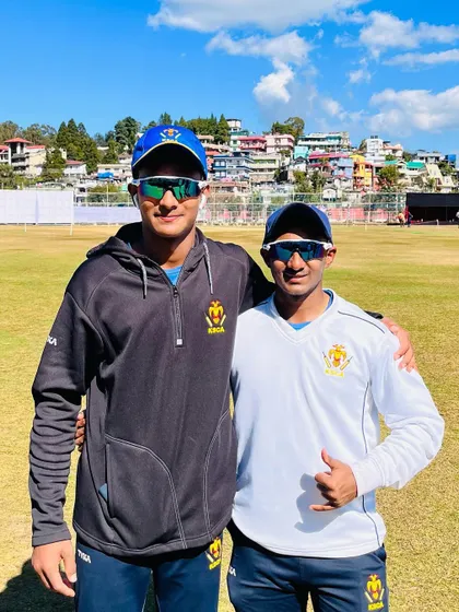 Two of our academy's rising stars, Vishal Onat and Mohsin Khan, pictured together during their time with the Karnataka state team. Their journey to the Ranji Trophy probables is an inspiration to all our trainees.