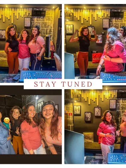Behind the scenes at a studio session with the 'wonder women' I collaborated with for a birthday treat release. The energy in the studio is always electric.