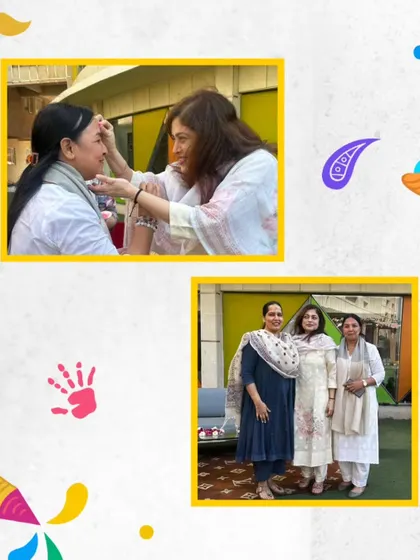 Our leadership team partakes in the Holi festivities, applying tilak and sharing the joy of the festival with the staff.